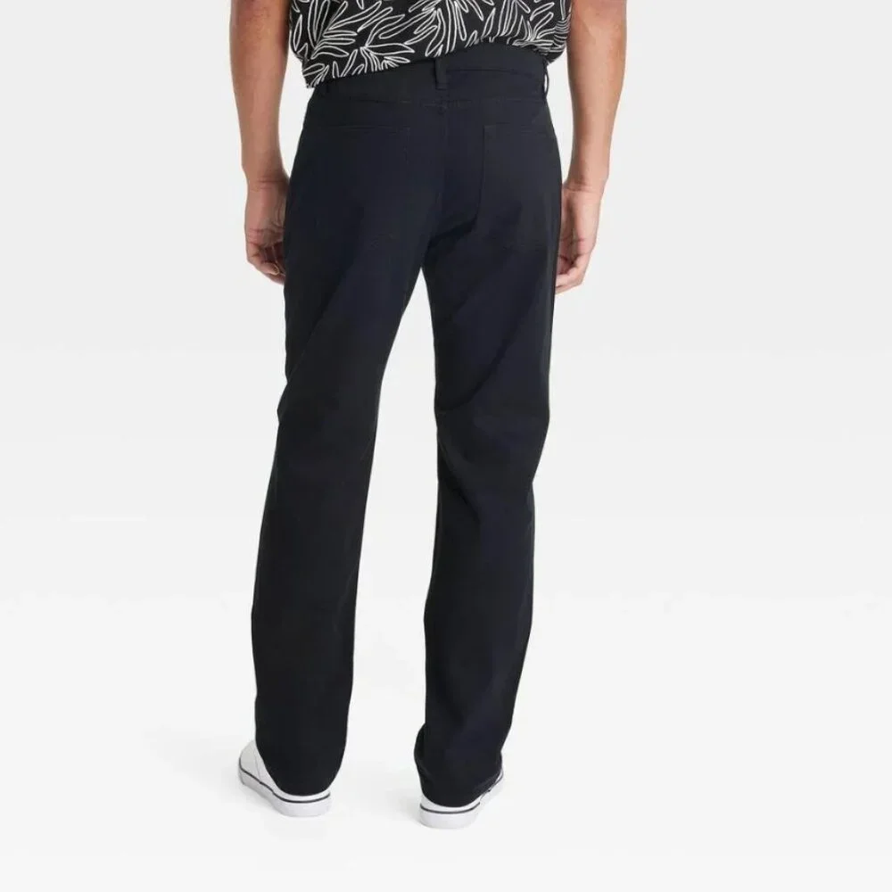 Goodfellow & Co Men's Ebony Standard Fit Ankle Tapered Slim Leg 5-Pocket Pants - Picture 3 of 16